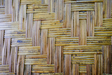 Thai vintage local bamboo weave pattern background.