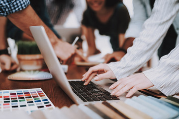 Samples of Color. Workplace. Man. Laptop.