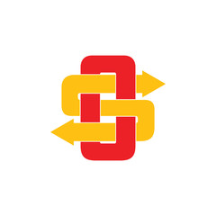 Obraz premium letters os linked arrow logo vector