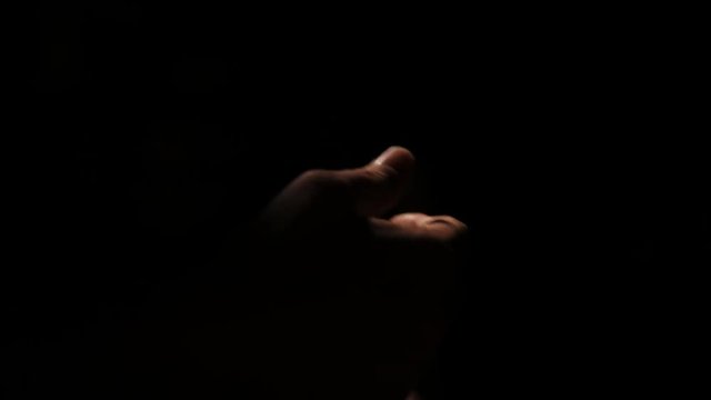 Powerful and emotional close up of hands gestures of a speaking male
