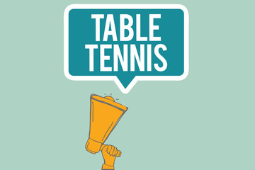 Conceptual hand writing showing Table Tennis. Business photo text Indoor game played with small bats and a ball bounced.