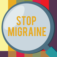 Word writing text Stop Migraine. Business concept for Preventing the full attack of headache Caffeine withdrawal.