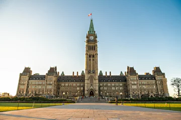 Papier Peint photo autocollant Canada Center Block and the Peace Tower in Parliament Hill at Ottawa in Canada