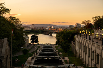 A view of Alexandra Bridge during the day in the fall