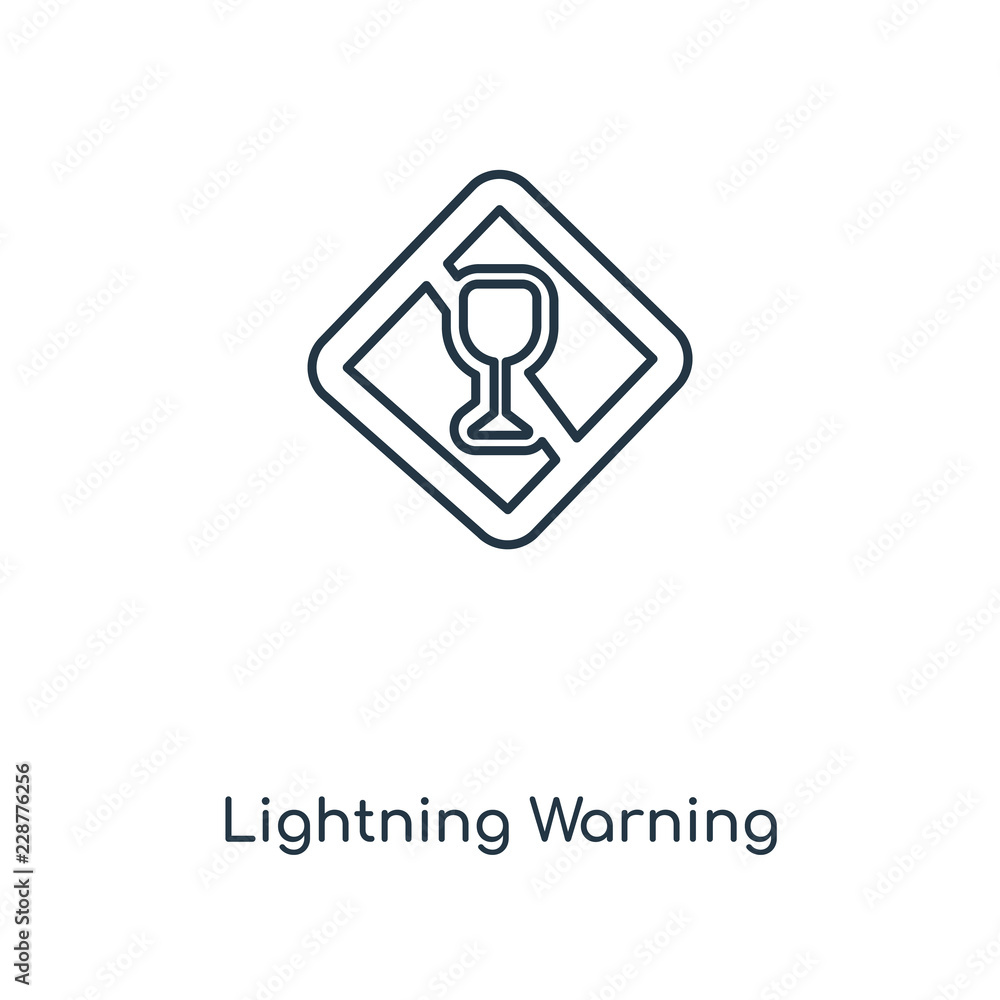 Poster lightning warning icon vector