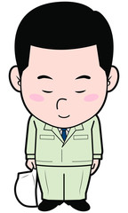 お辞儀する現場監督