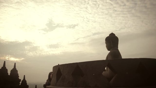 Borobudur Temple is a 9th-century Mahayana Buddhist temple in Magelang Regency, not far from the town of Muntilan, in Central Java, Indonesia. It is the world's largest Buddhist temple.
