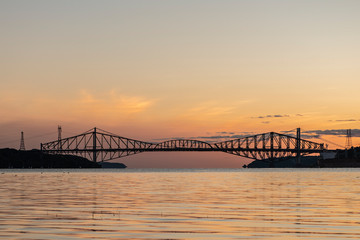 Fototapeta na wymiar Quebec city bridge in Canada on the sunset