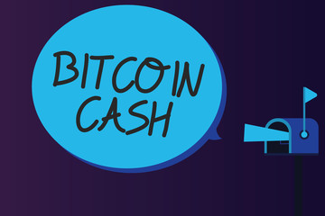 Word writing text Bitcoin Cash. Business concept for Type of cryptocurrency Blockchain Digital money business.
