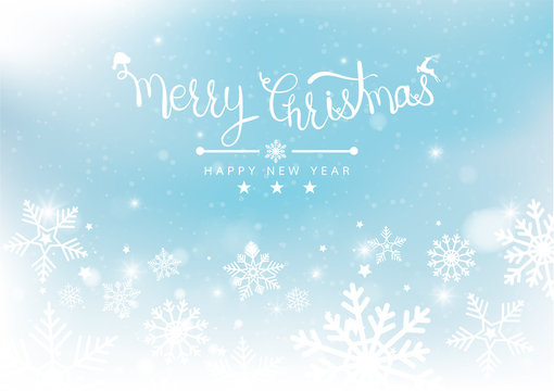 Merry Christmas and New Years Blur bokeh of light on background. Vector illustration