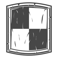 Vintage medieval shield of knight crusader isolated vector illustration in monochrome style