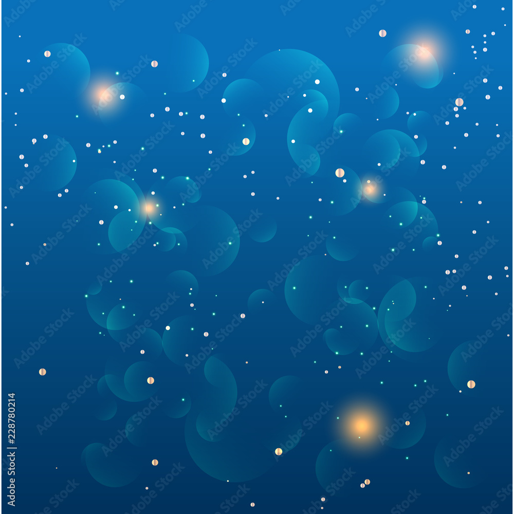 Poster vector abstract blue sky background with blur bokeh light effect