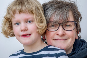 Portrait of mother with daughter