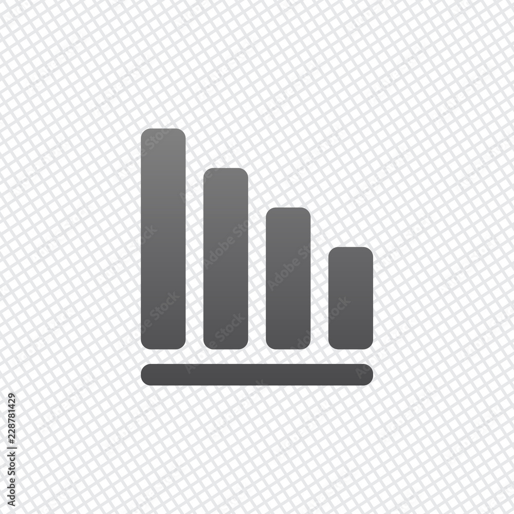 Poster declining graph line icon. on grid background