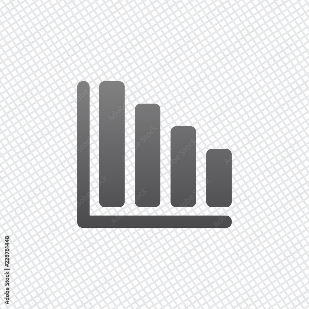 Poster declining graph line icon. on grid background