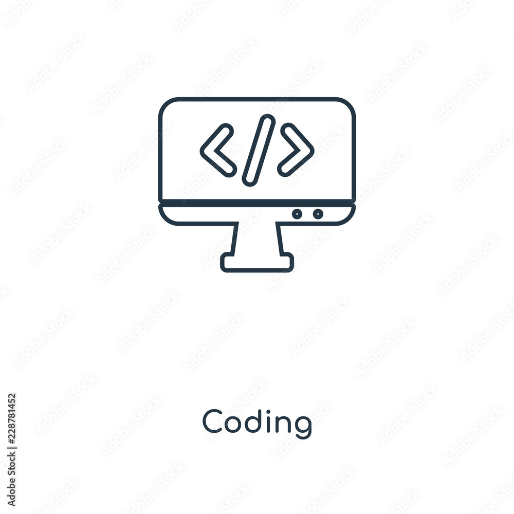 Poster coding icon vector