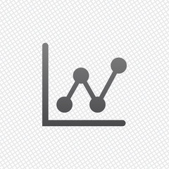 Growing graph line icon. On grid background