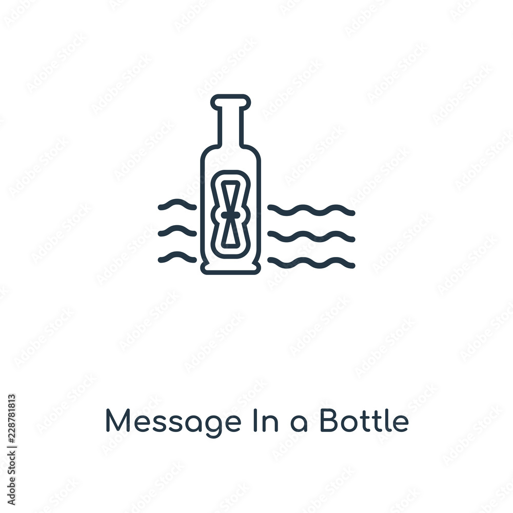 Poster message in a bottle icon vector