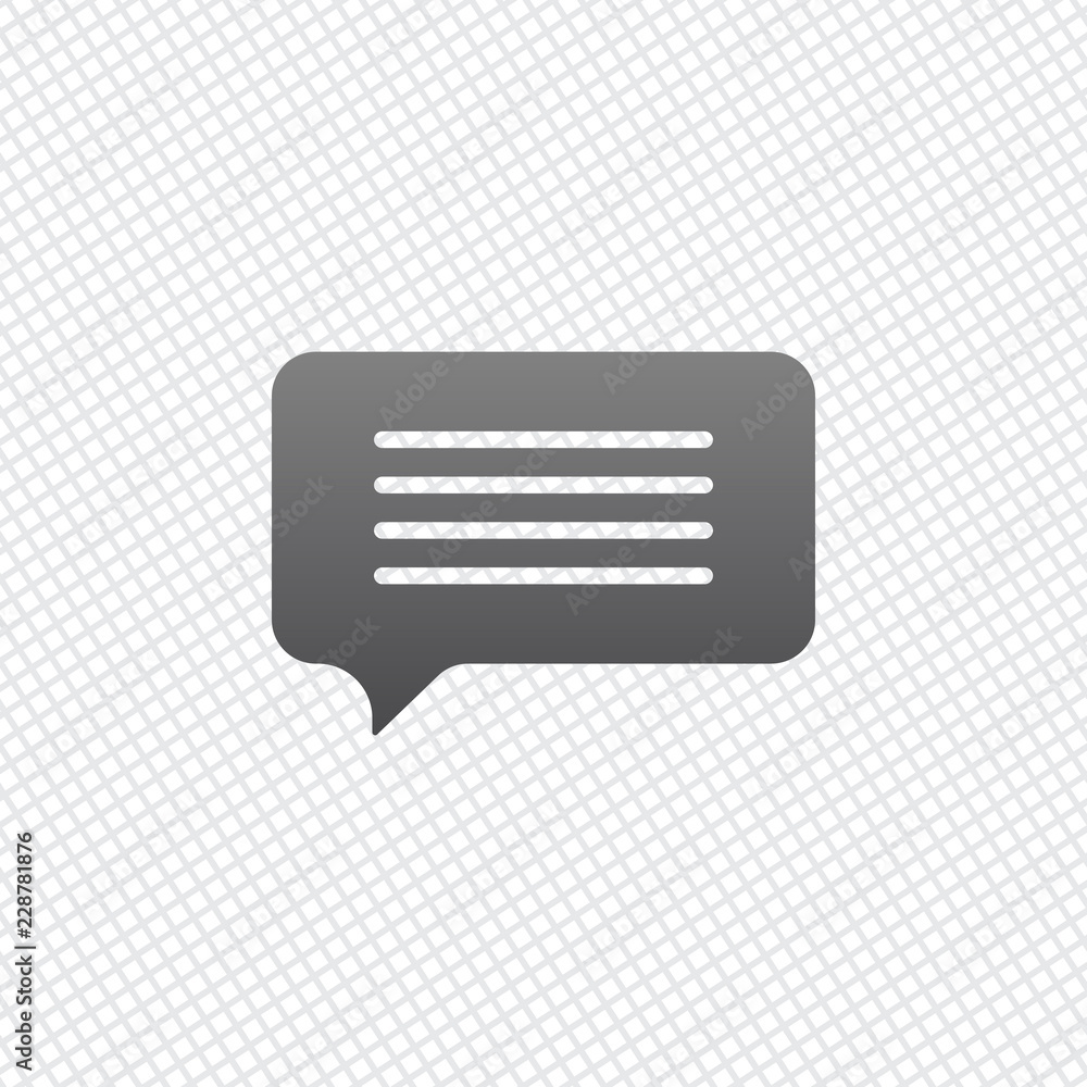 Poster message cloud icon. on grid background