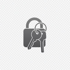 lock with keys icon. On grid background