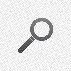 magnifying glass icon. On grid background