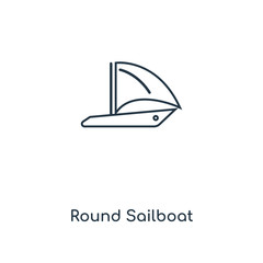 round sailboat icon vector