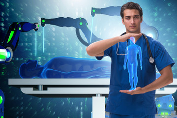 Telehealth concept with doctor doing remote check-up