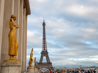 Fototapeta na wymiar View of the Eiffell Tower from Palais de Chaillot