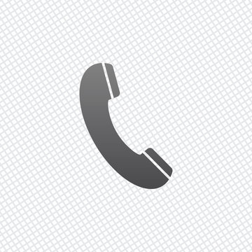 Telephone receiver icon. On grid background