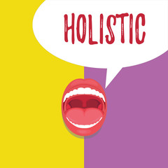 Word writing text Holistic. Business concept for characterized belief that parts something intimately interconnected.