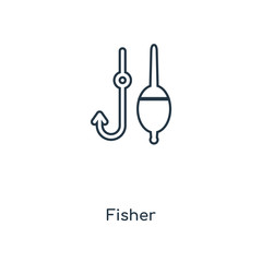 fisher icon vector