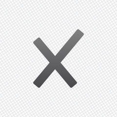 Obraz premium Wrong mark icon. On grid background