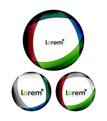 Set of geometric shape convergence logo design templates