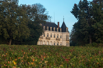 Château de Néty dans  le Beaujolais à l' automne , à Saint Etienne des Ouillères