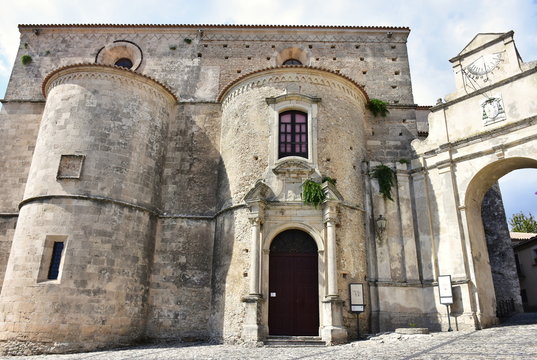 Cathedral and byzantine church of Haghia Kyriake in village Gerace in Calabria,Italy
