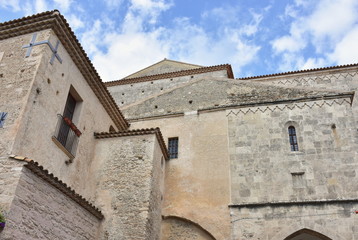Fototapeta na wymiar Cathedral and byzantine church of Haghia Kyriake in village Gerace in Calabria,Italy 