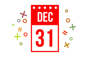 31 December Red Calendar Number