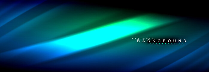 Neon glowing fluid wave lines, magic energy space light concept, abstract background wallpaper design