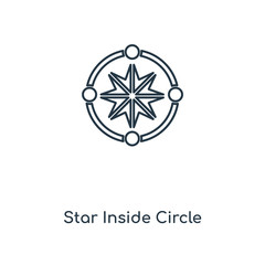 star inside circle icon vector