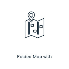 folded map with placeholder icon vector