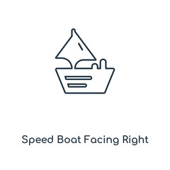 speed boat facing right icon vector