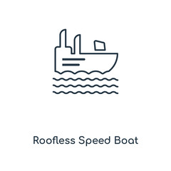 roofless speed boat icon vector