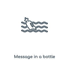 message in a bottle icon vector