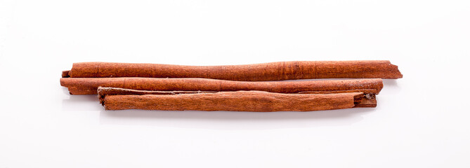Cinnamon sticks isolated on white background
