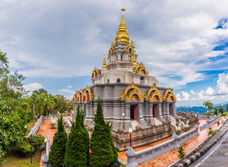 Naklejka premium Wat Santikhiri Temple on Doi Mae Salong, Chiang Rai nothern Thailand