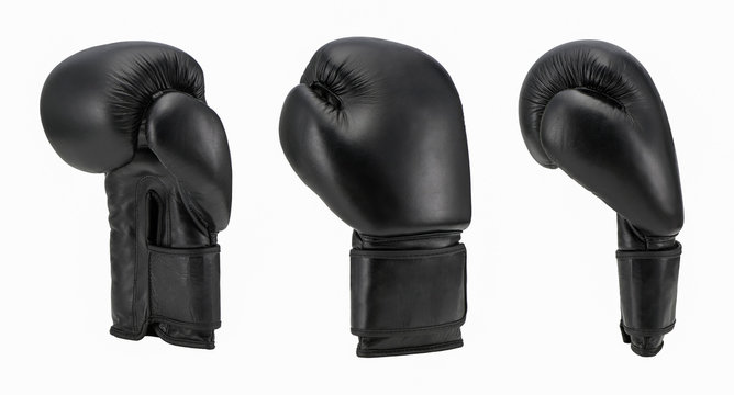 black boxing gloves isolated on white background. sportswear