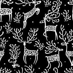 Ornate deers, seamless pattern for your design