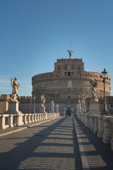 Castel Sant Angelo or Mausoleum of Hadrian in Rome Italy, built in ancient Rome, it is now the...