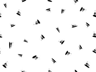 Brush painted of black ink, Abstract seamless pattern