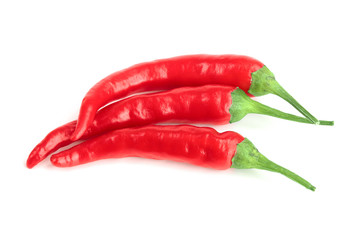 red hot chili peppers isolated on white background